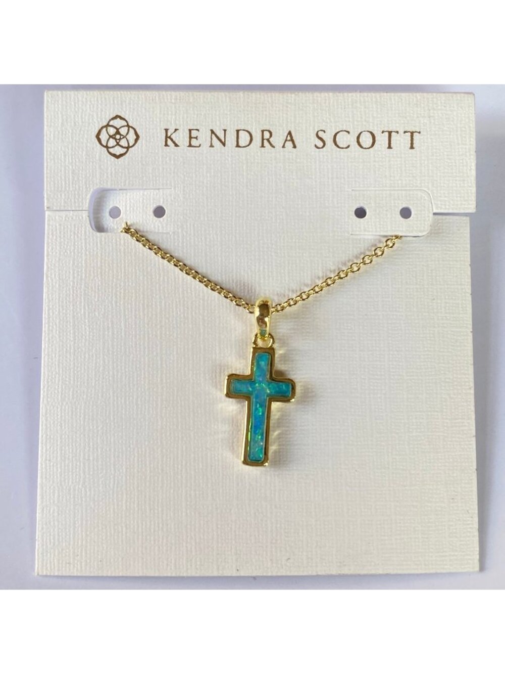 Kendra Scott Cross Gold Blue Opal Necklace accessories